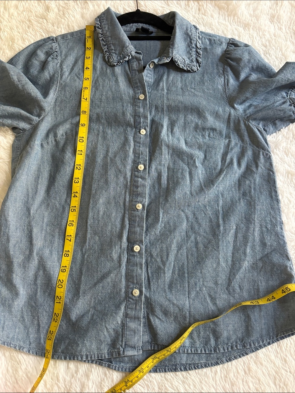 J Crew cotton denim look blouse - Picture 8 of 9